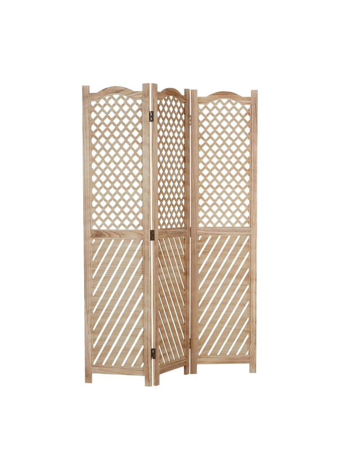 Homestyle4u 3-tlg. Paravent in Braun 120x170 günstig kaufen onesize