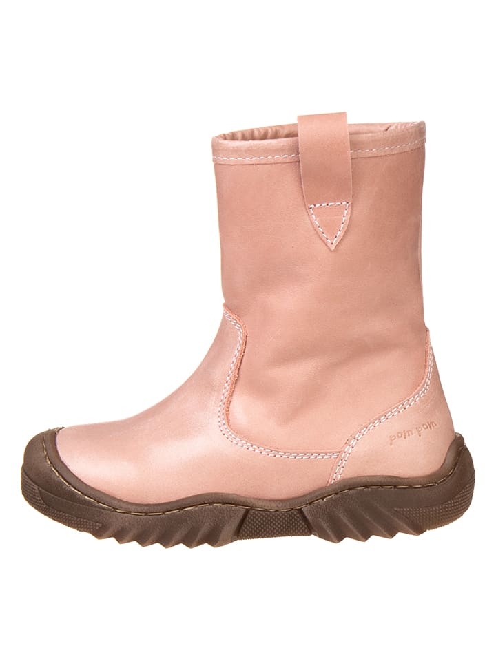 POM POM Leder-Winterboots in Rosa günstig kaufen