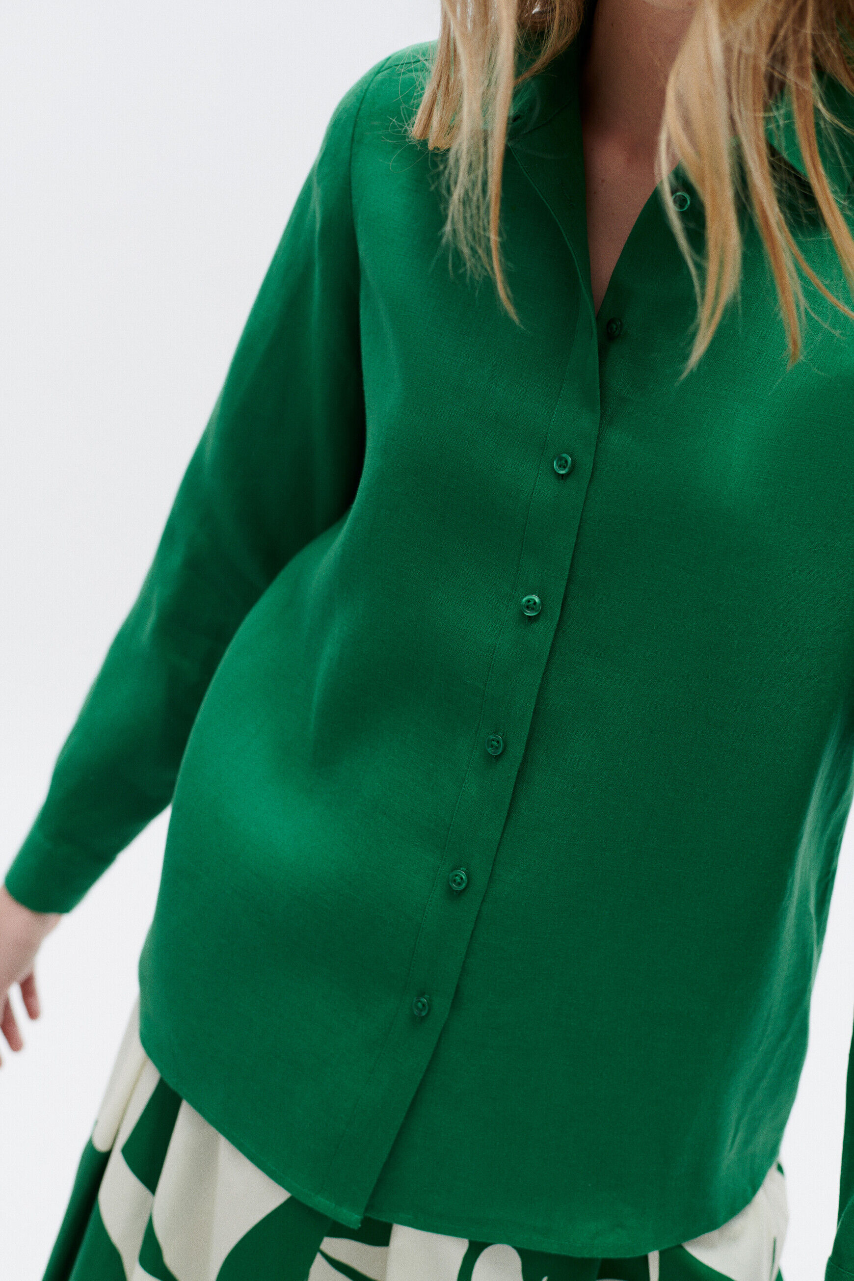 chemise brenda 100% lin vert menthe femme