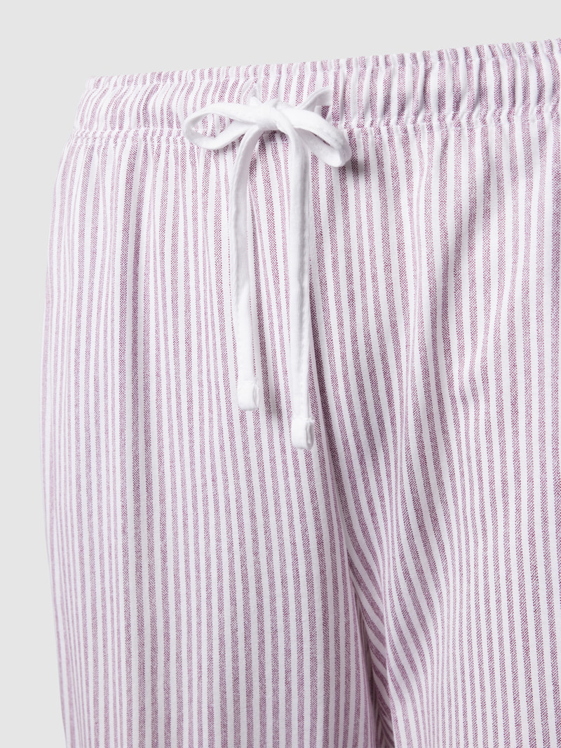 Pyjama-Hose mit Streifenmuster Modell 'Everyday' in bordeaux rot