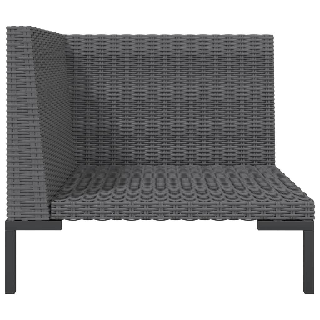 vidaXL Loungesofa Gartensofa mit Kissen Halbrundes Poly Rattan, 1 Teile