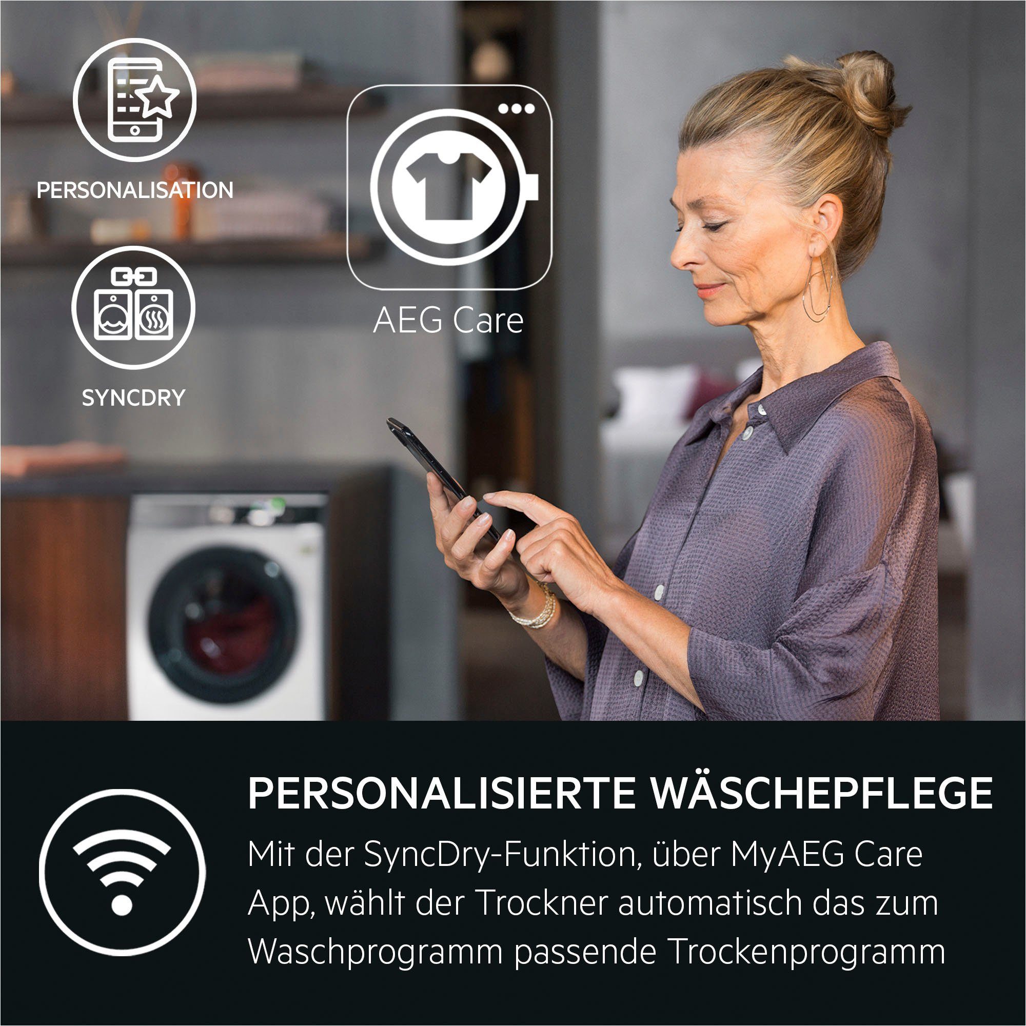 AEG Wärmepumpentrockner 9000 AbsoluteCare® Plus TR9W75680, 8 kg, AbsoluteCare®Plus ​ - perfekte Trockenergebnisse bei allen Textilien