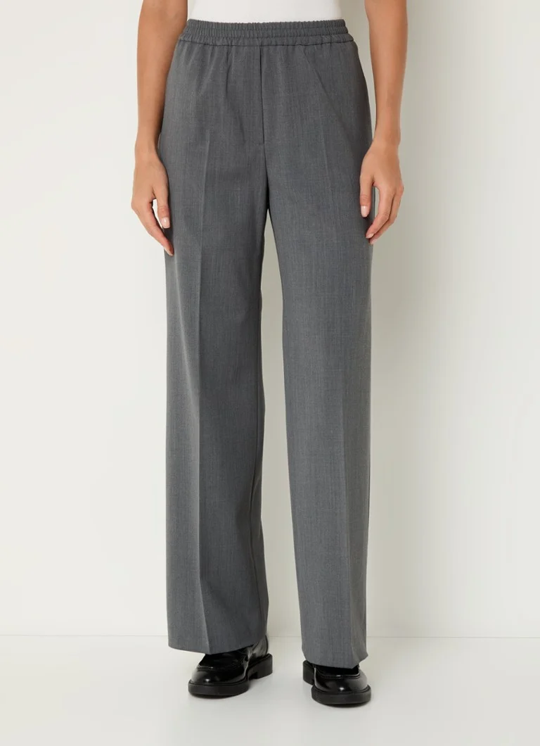 Pantaloni MaxMara Petra cu talie înaltă și picioare drepte, confecționați dintr-un amestec de lână.
