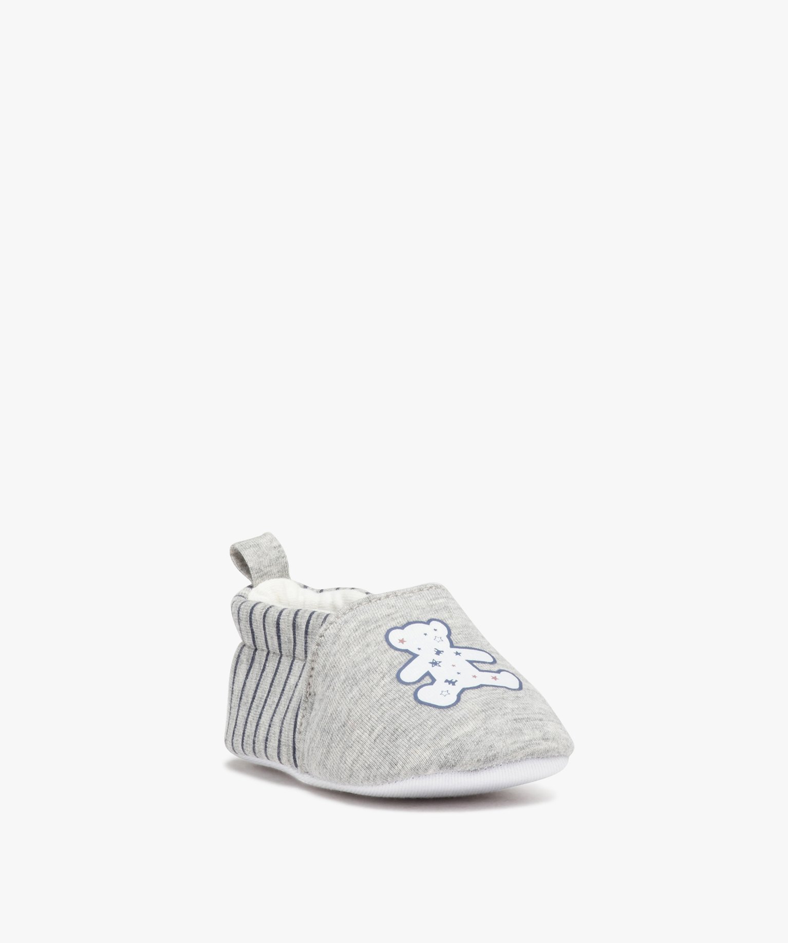 Chaussons de naissance bébé Garçon rayés - LuluCastagnette blanc | GEMO