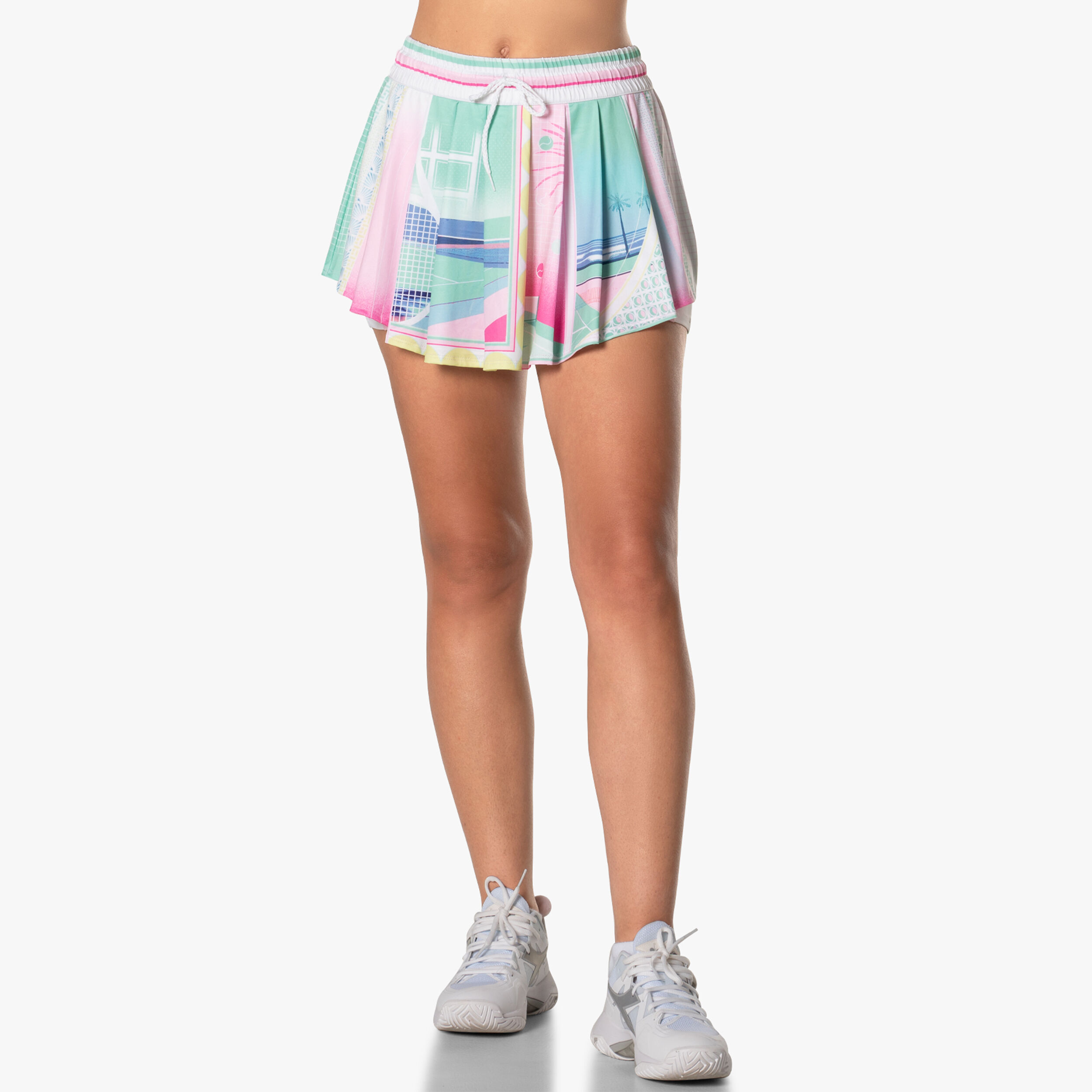 High Waist Deco Love Rock Damen - Weiß, Mehrfarbig