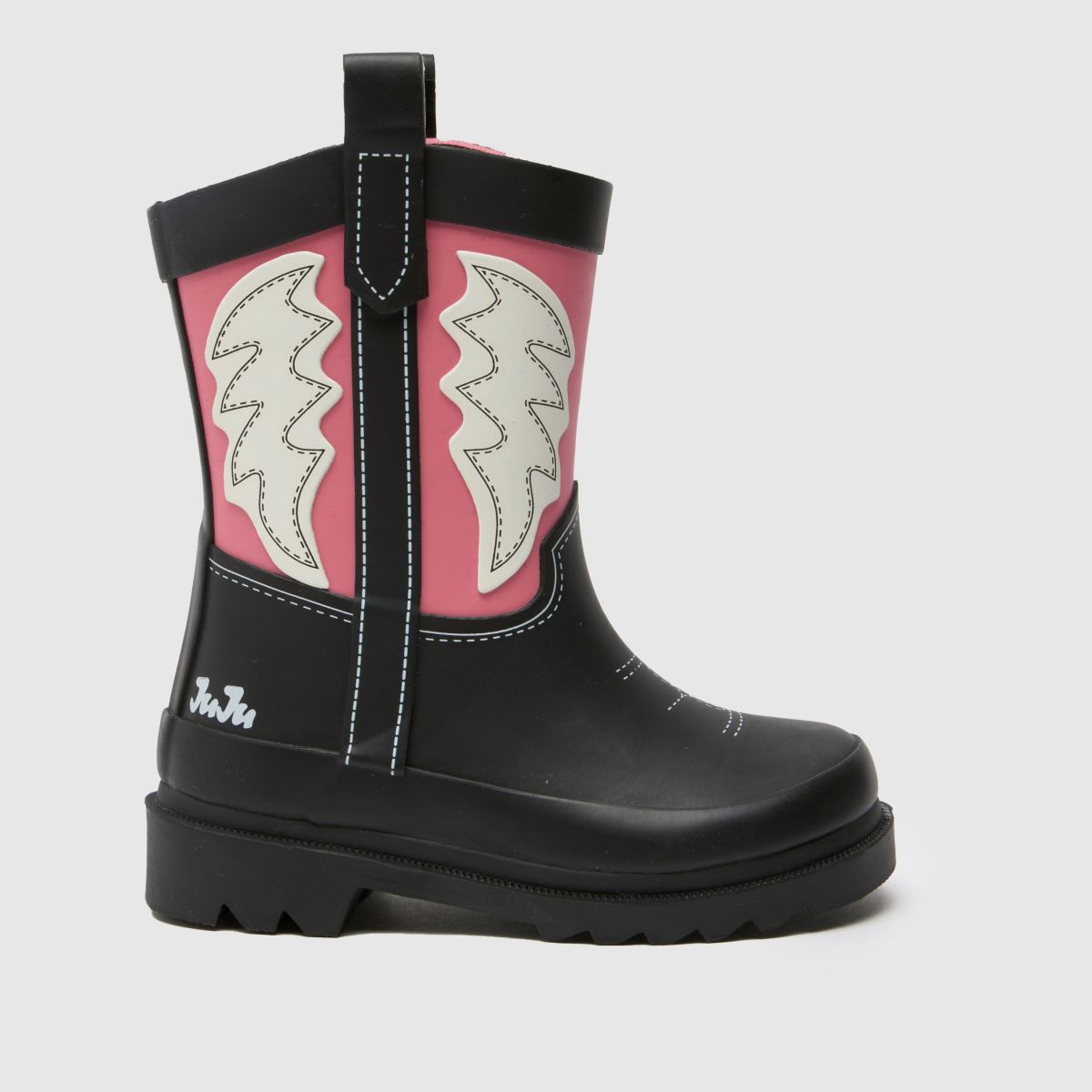 JUJU JELLIES svarta & rosa dockor flickor gummistövlar för småbarn
