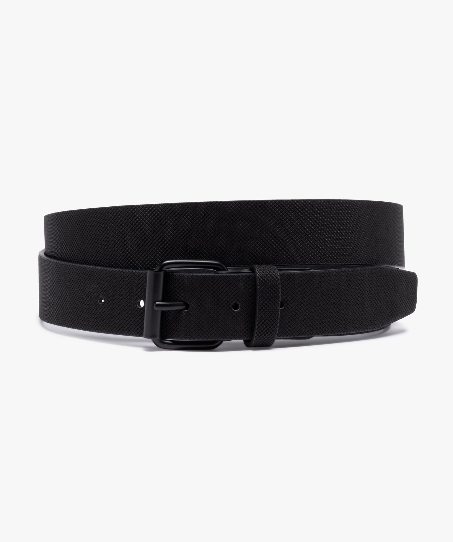 Ceinture homme en matière texturée avec boucle métal noir | GEMO