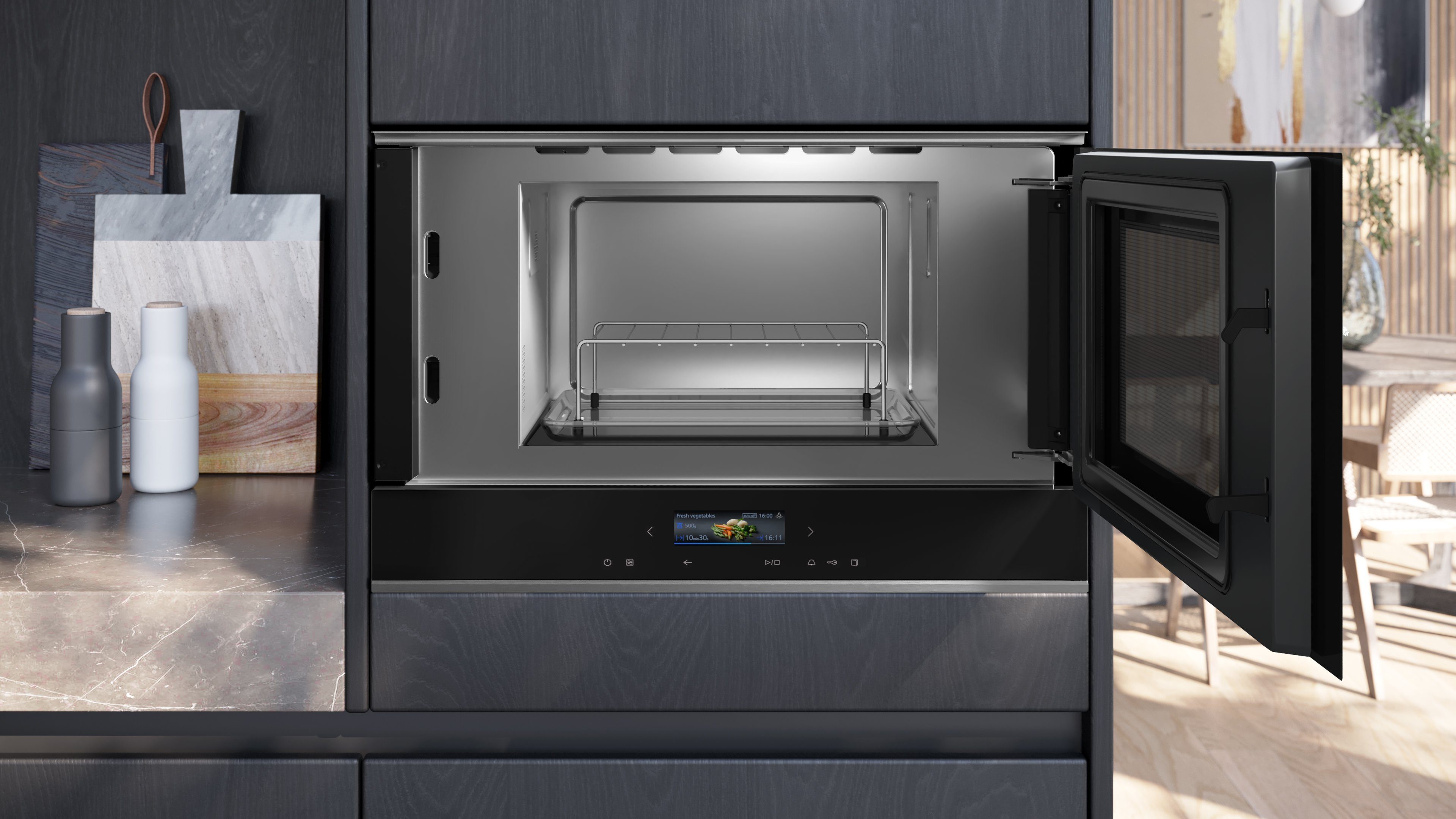 SIEMENS Einbau-Mikrowelle BE732R1B1, Grill, Mikrowelle, 21 l