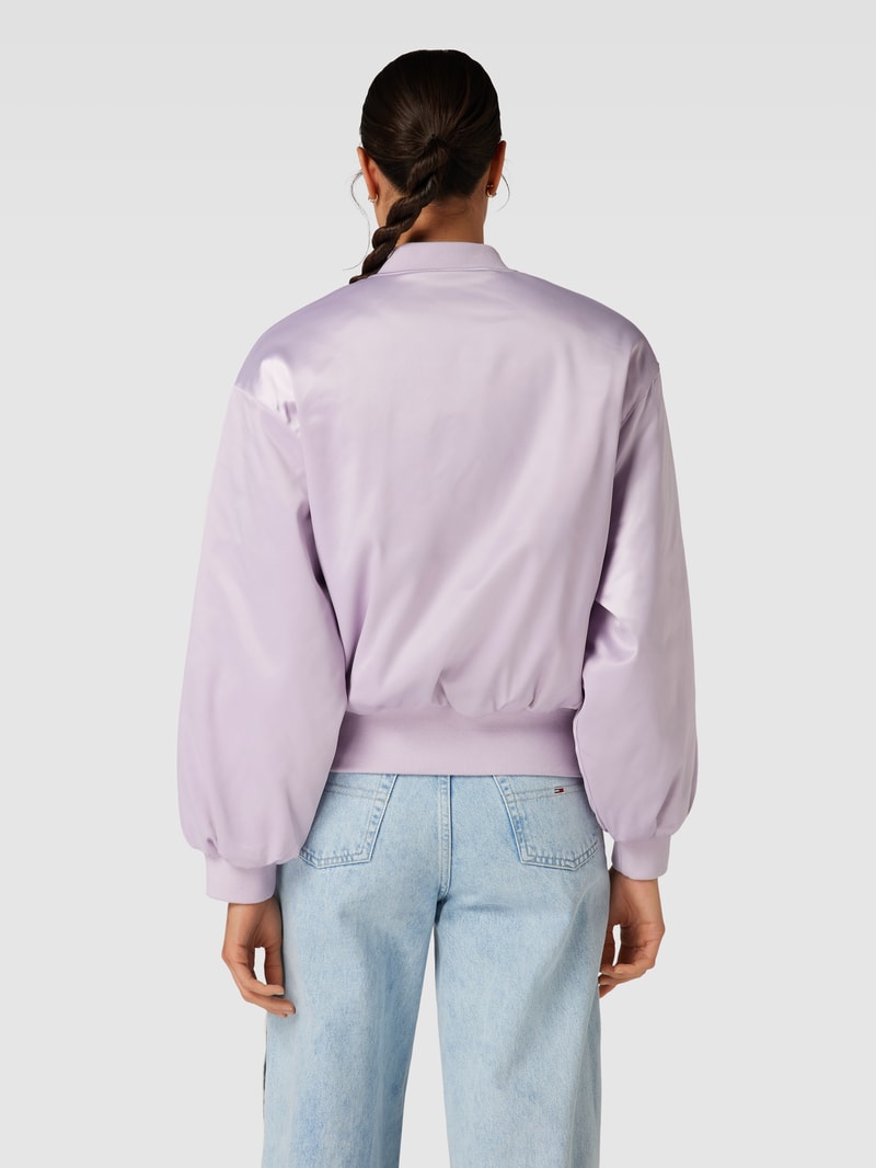 Jacke mit Label-Detail Modell 'RETRO SATIN' in hellrosa