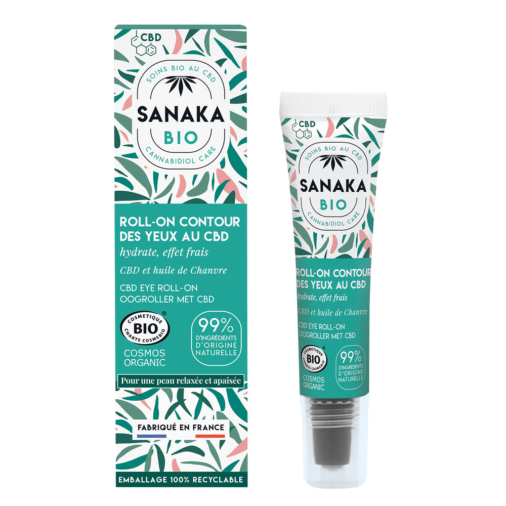 sanaka bio Roll'on contour des yeux CBD & CHANVRE - Certifié BIO COSMOS - 15ml Roll'on