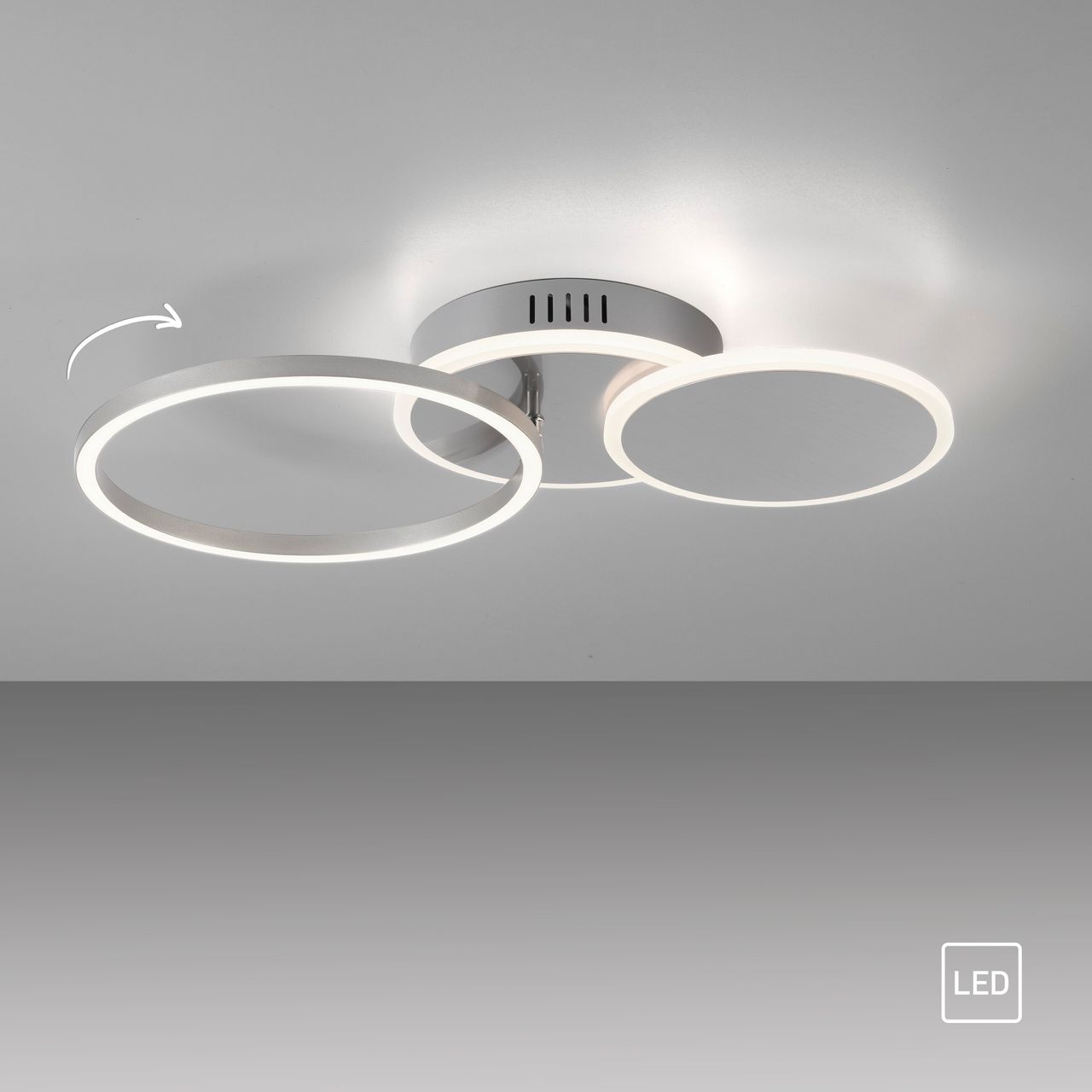 JUST LIGHT JUST LIGHT.  LED Deckenleuchte SEVENT,  rund, 1xLED-Board/25,5W/3000K, Innenleuchte, IP20