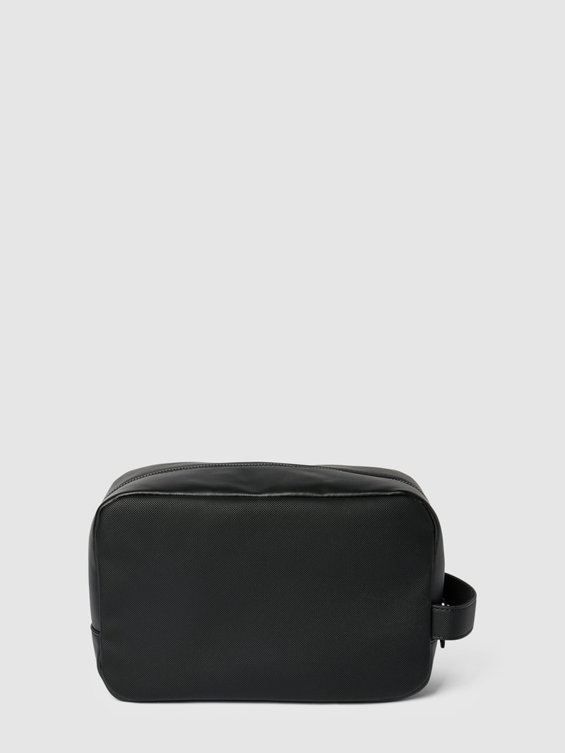 Kulturtasche mit Label-Details Modell 'PIQUE' in schwarz