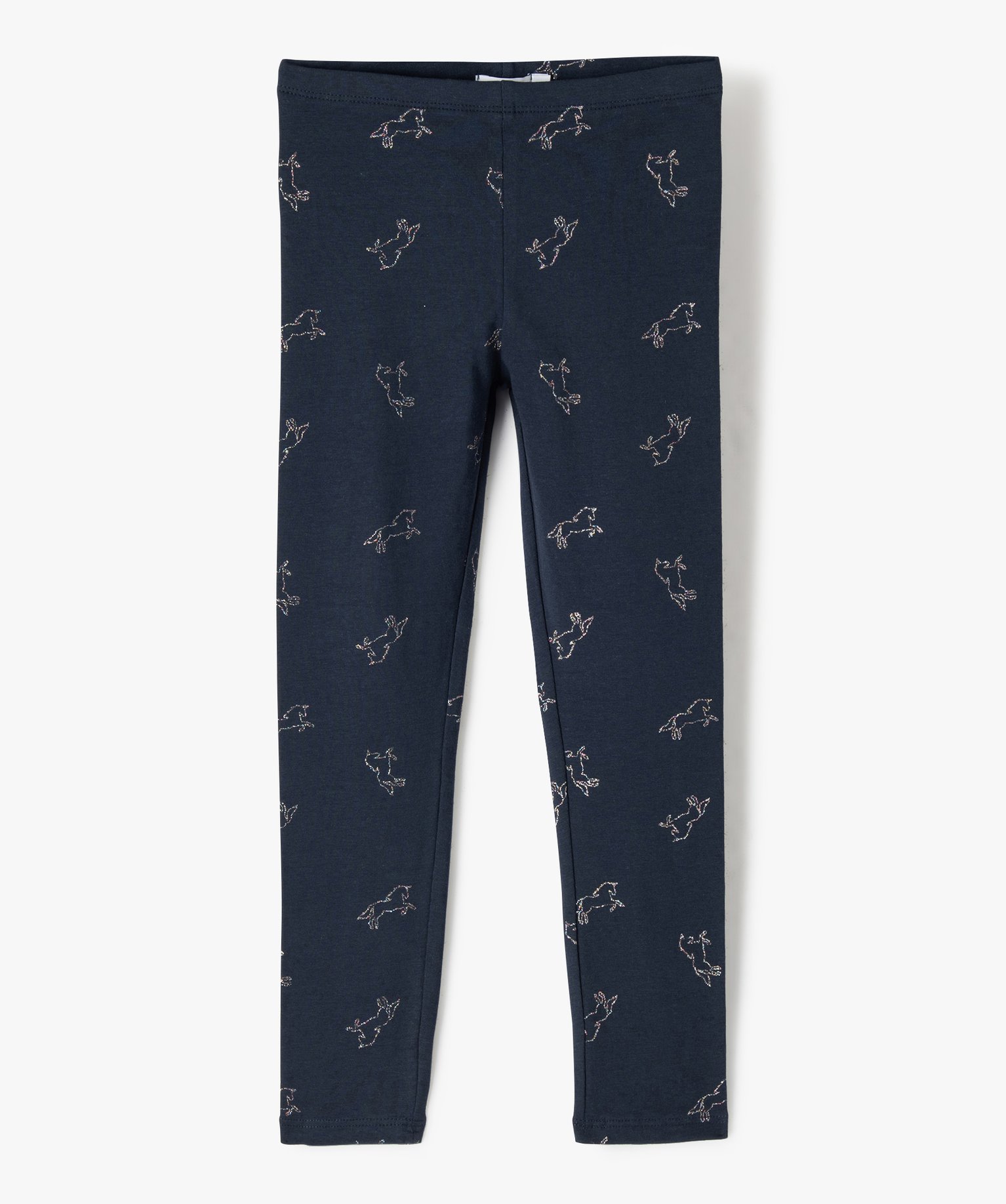 Legging fille long détail girly marine | GEMO