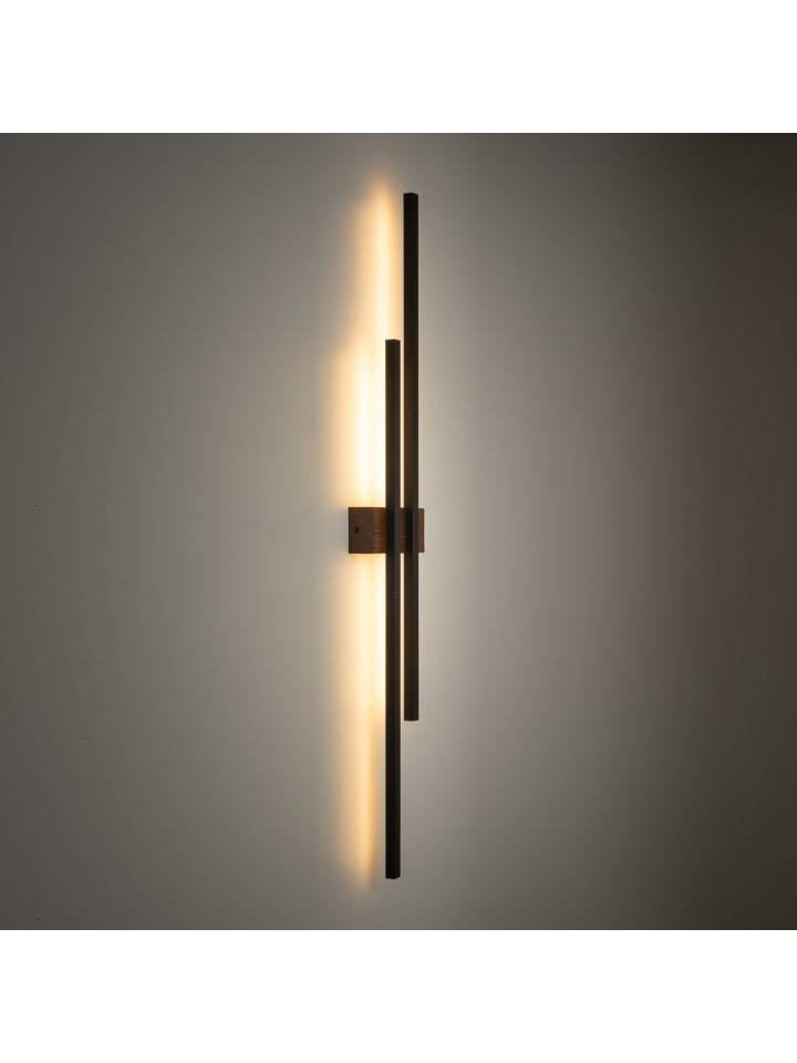 Licht-Erlebnisse Wandlampe EEK A in Walnuss Schwarz günstig kaufen onesize