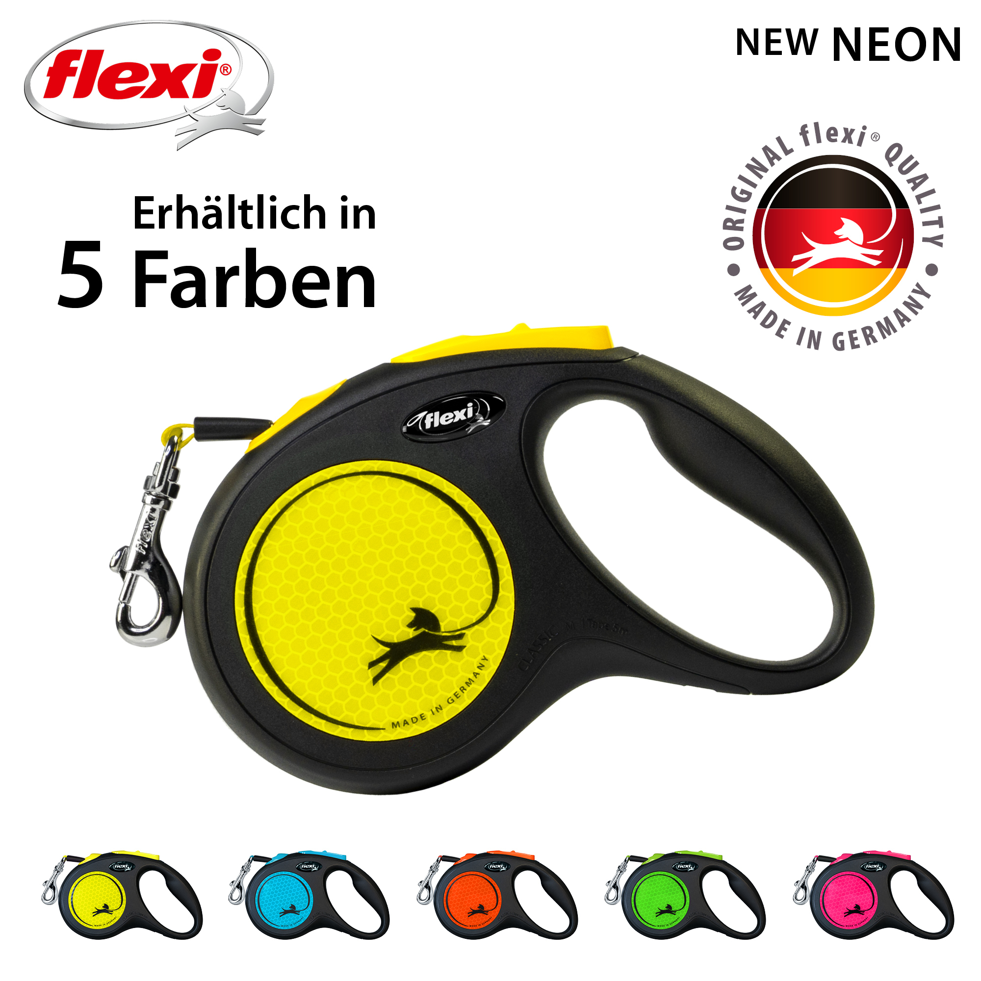 Flexi Hundeleinen Flexi New Neon Gurt neon M