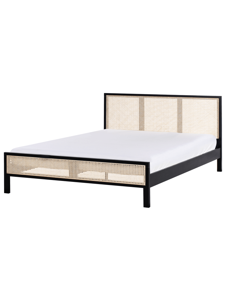 Beliani Doppelbett SALERNAS in Schwarz/Braun - (W) 166 x (H) 100 x (L) 206 cm günstig kaufen onesize