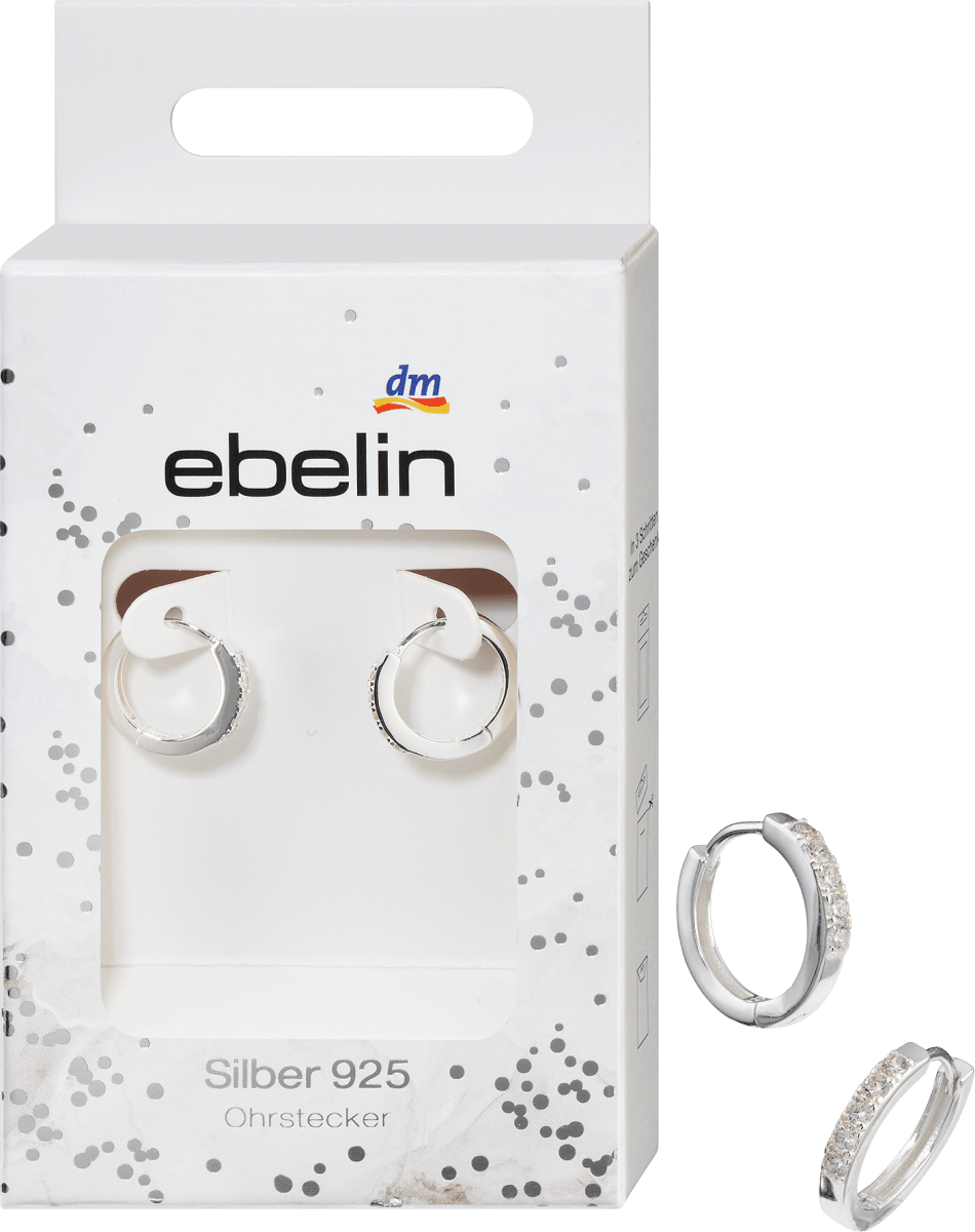 Creolen mit Zirkoniasteinen 925 Silber, 2 St