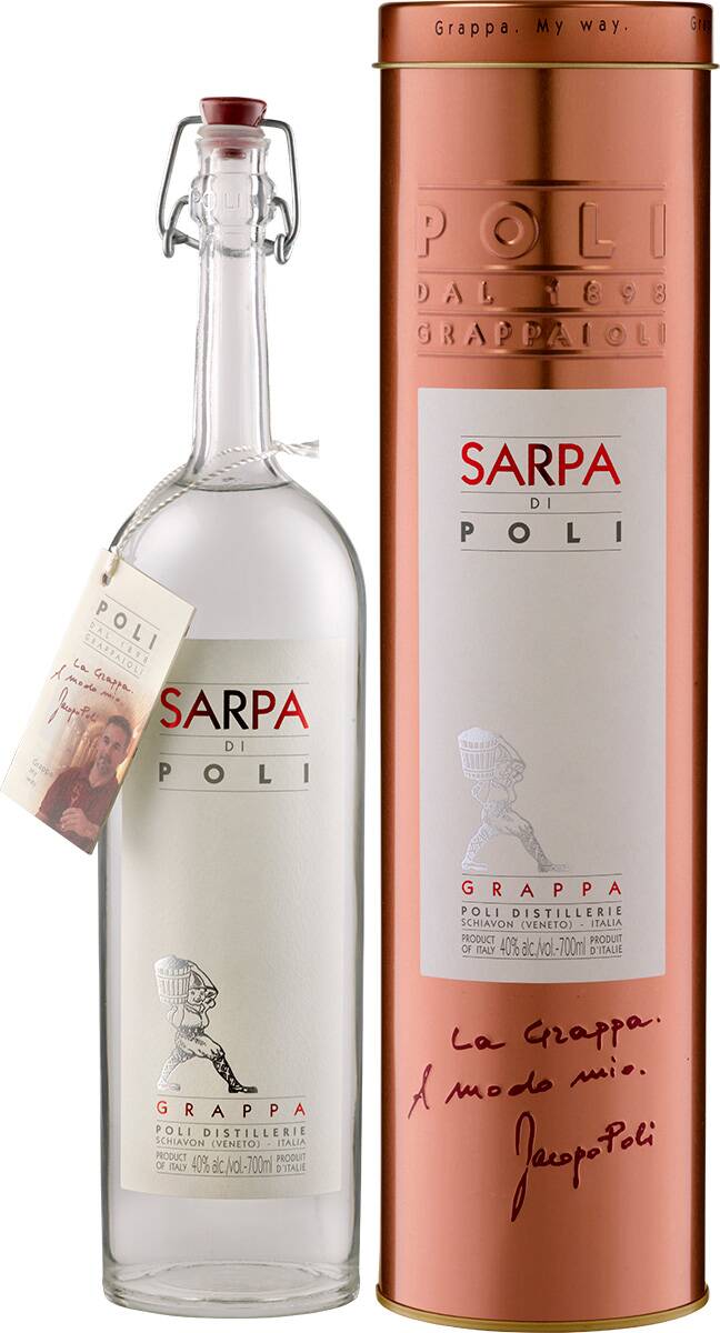 Weingut Jacopo Poli Grappa Sarpa di Poli - in Geschenkröhre -