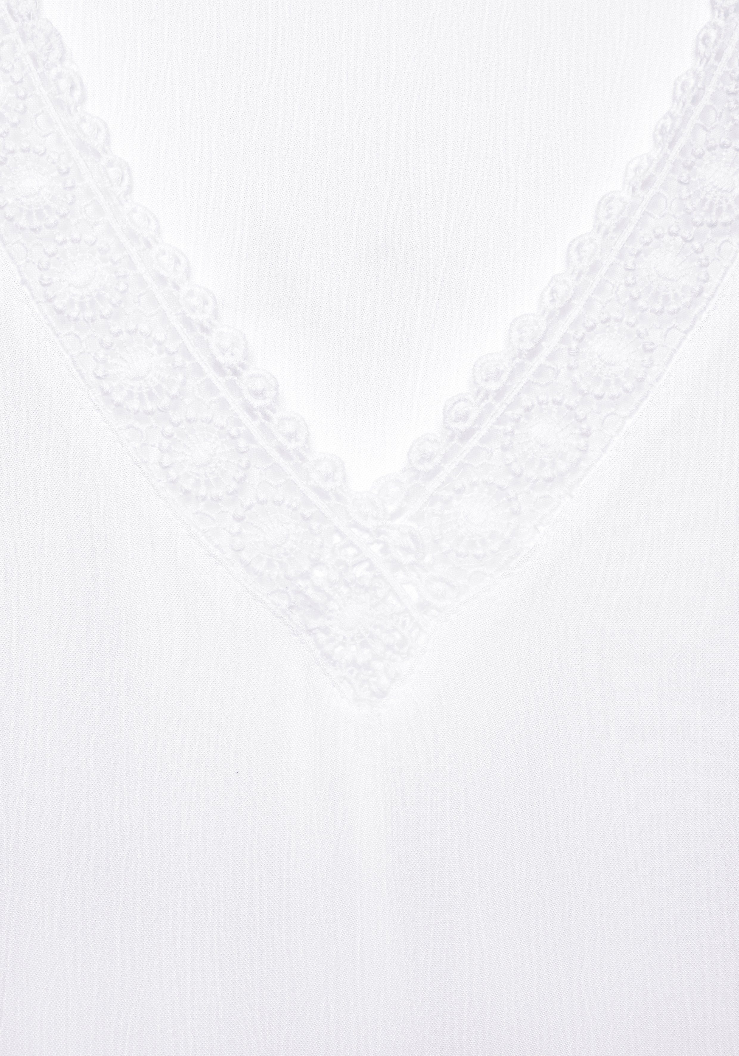 Vivance Crinklebluse mit Spitzeneinsätzen, sommerliche Damenbluse, Langarmbluse