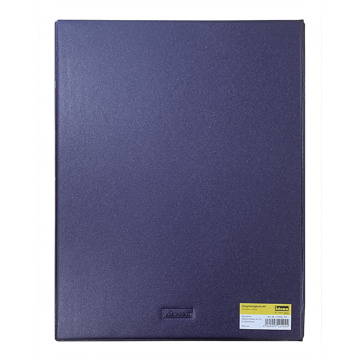 Ringbuch/Zeugnismappe A4 violett, wattiertes Cover, inkl. 12 Klarsichtfolien
