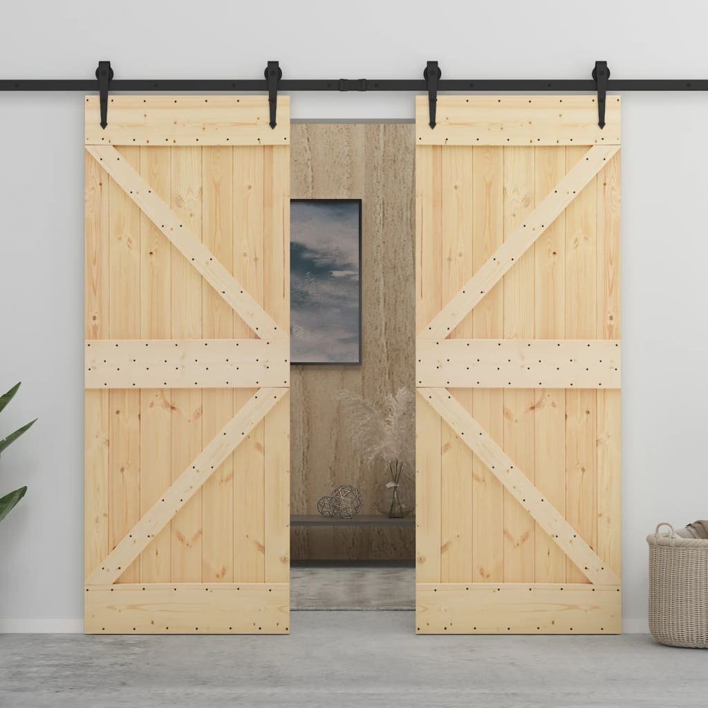 vidaXL Schiebetür Tür 80x210 cm Kiefer Massivholz (1-St)