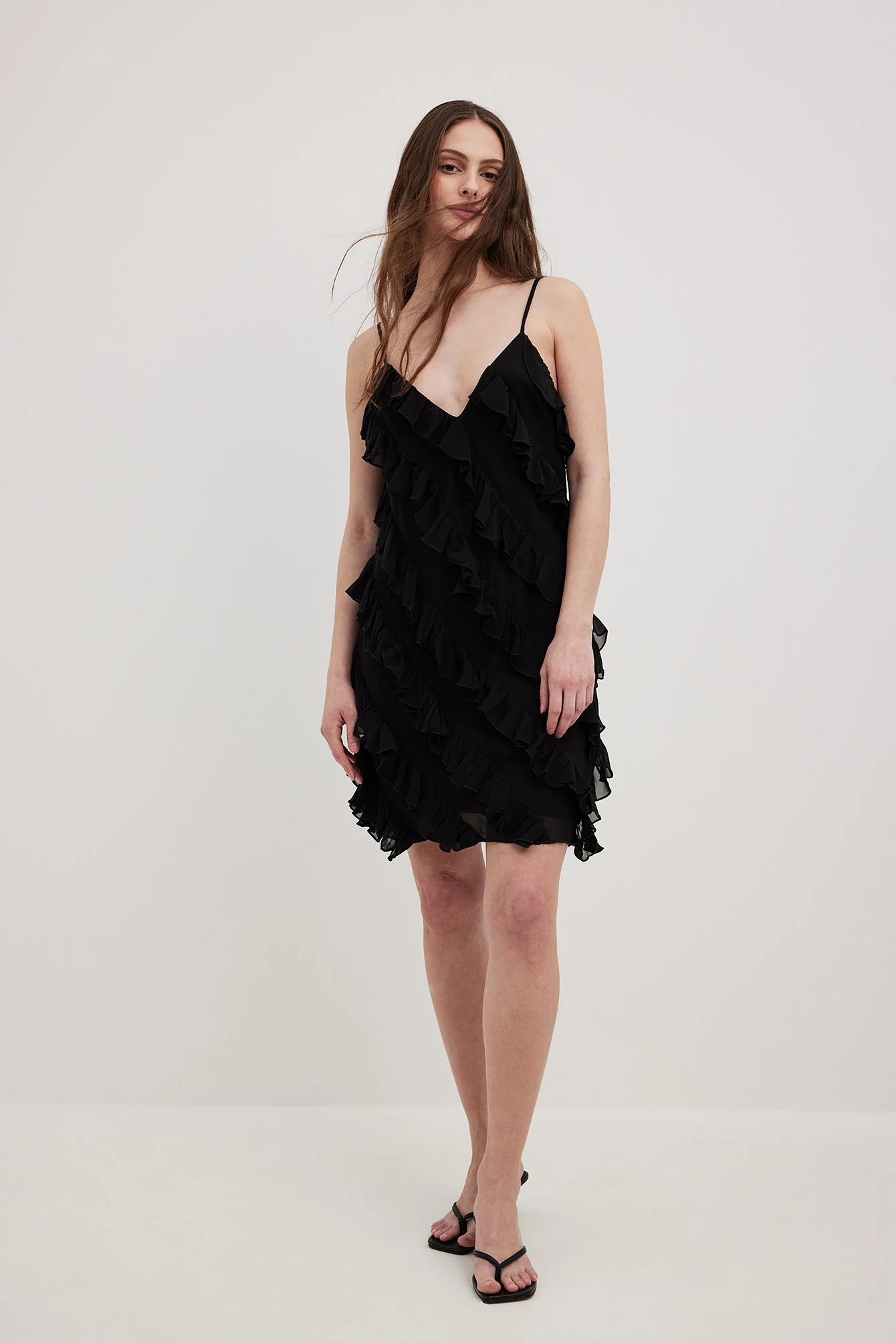 Minikleid mit Allover-Rüschen