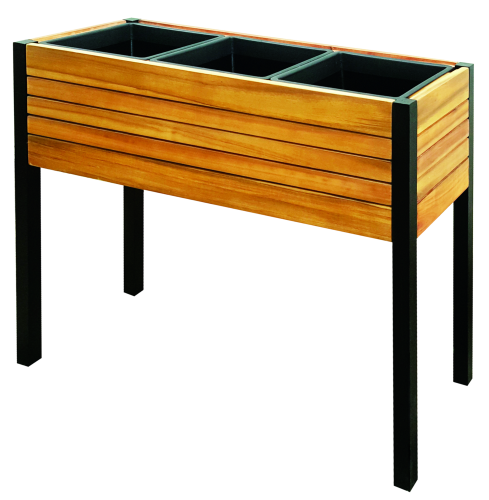 Hardin 1fachgut Holz Hochbeet, Pflanzkübel, Blumenkasten, Blumenkübel 30 x 80 x 75 cm FSC braun