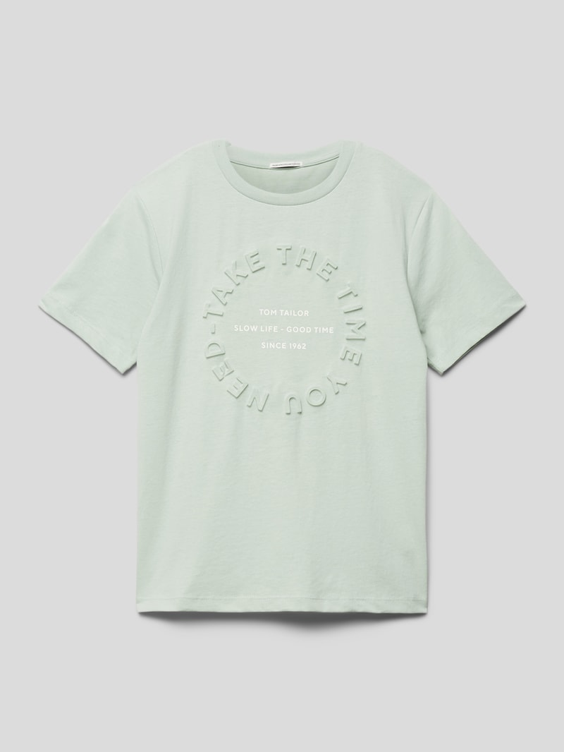 T-Shirt mit Label-Print in mint