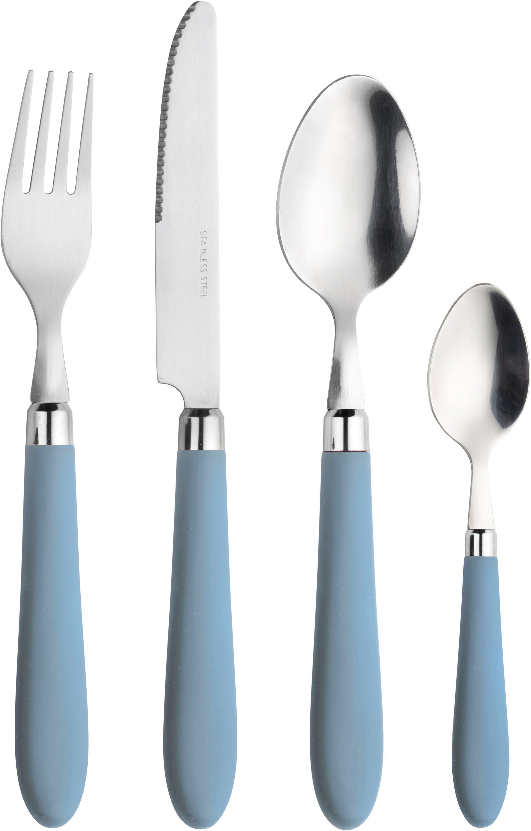 my home Besteck-Set Celia, Messer mit Wellenschliff, spülmaschinengeeignet, 30-teilig