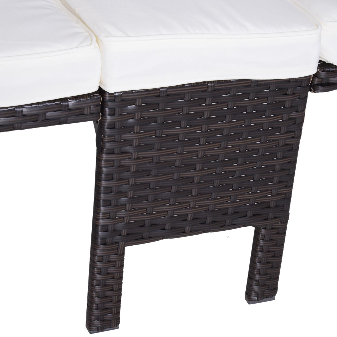 Outsunny 3-tlg. Lounge Gartenset2er-Sofa 2 x Hocker Kissen