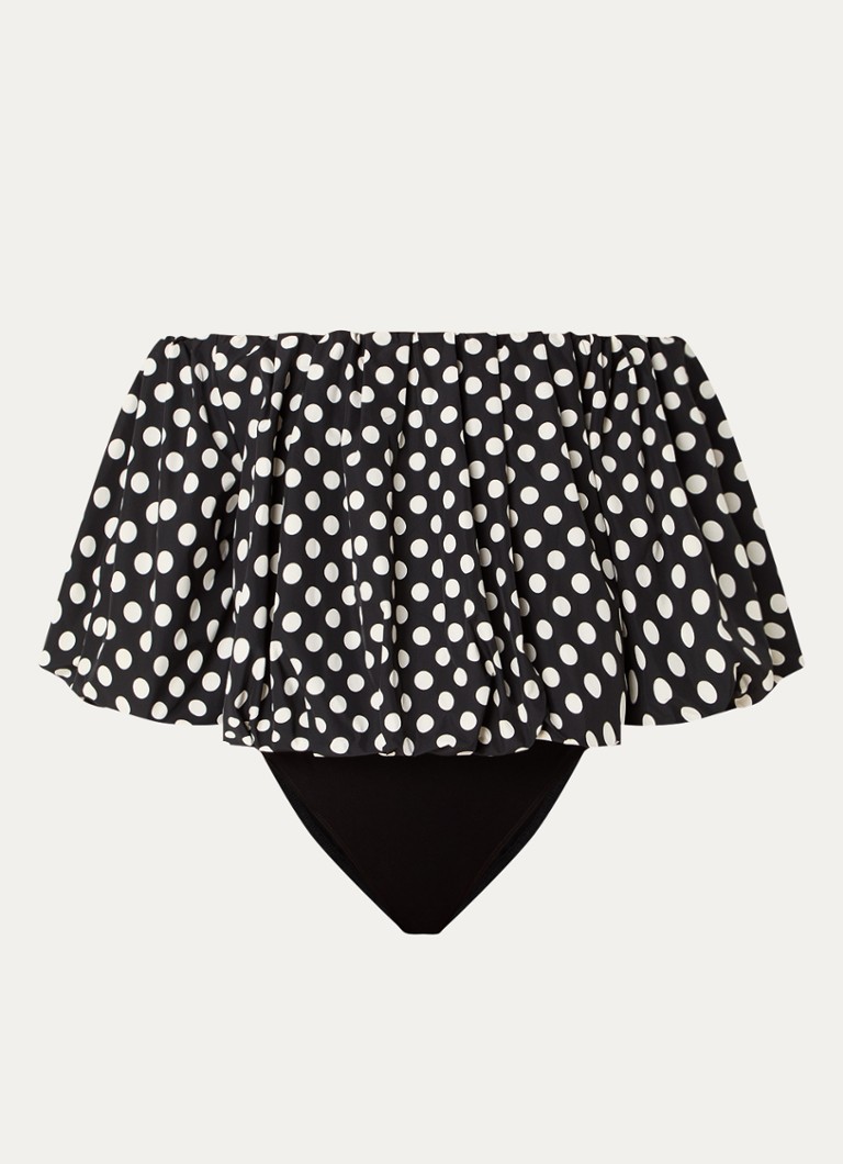 Body essenziale di Antwerp Gapricorn con design a spalle scoperte, maniche a sbuffo e stampa a pois