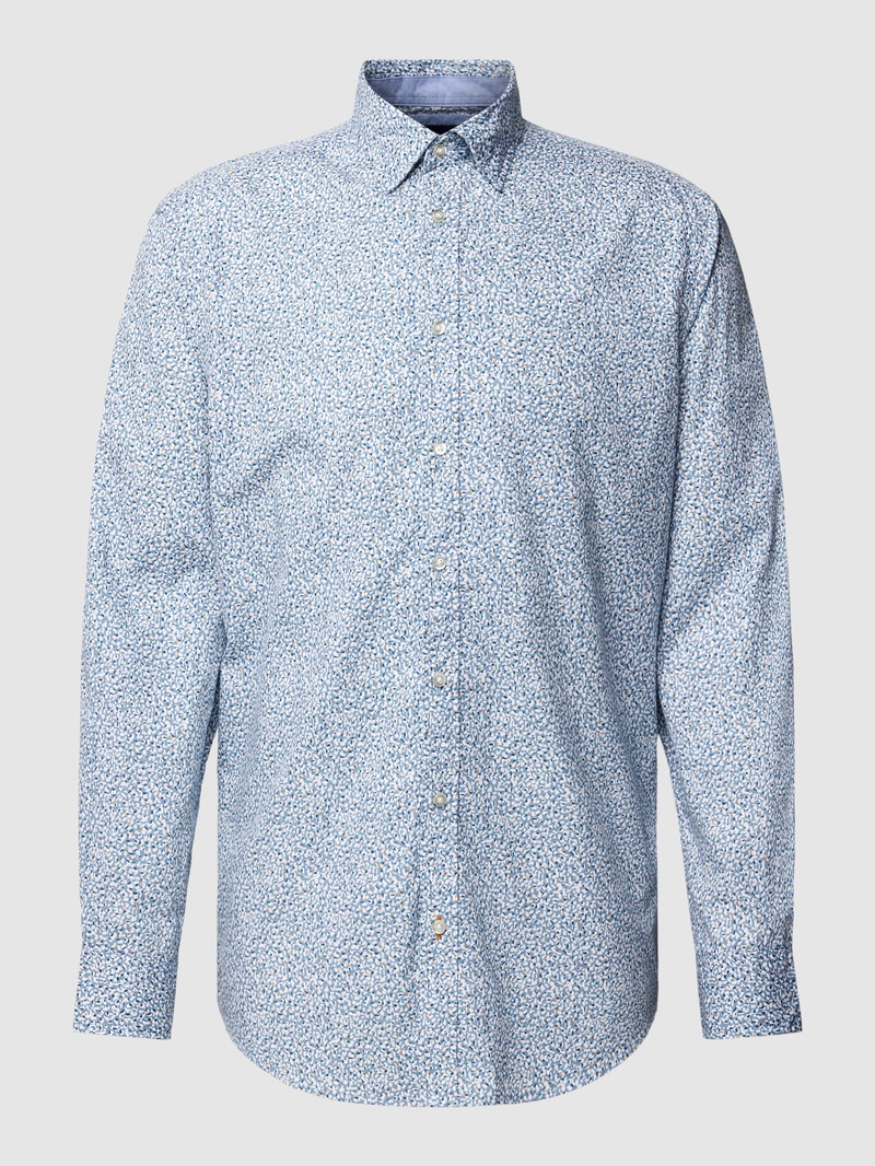 Freizeithemd mit Allover-Muster in metallic türkis