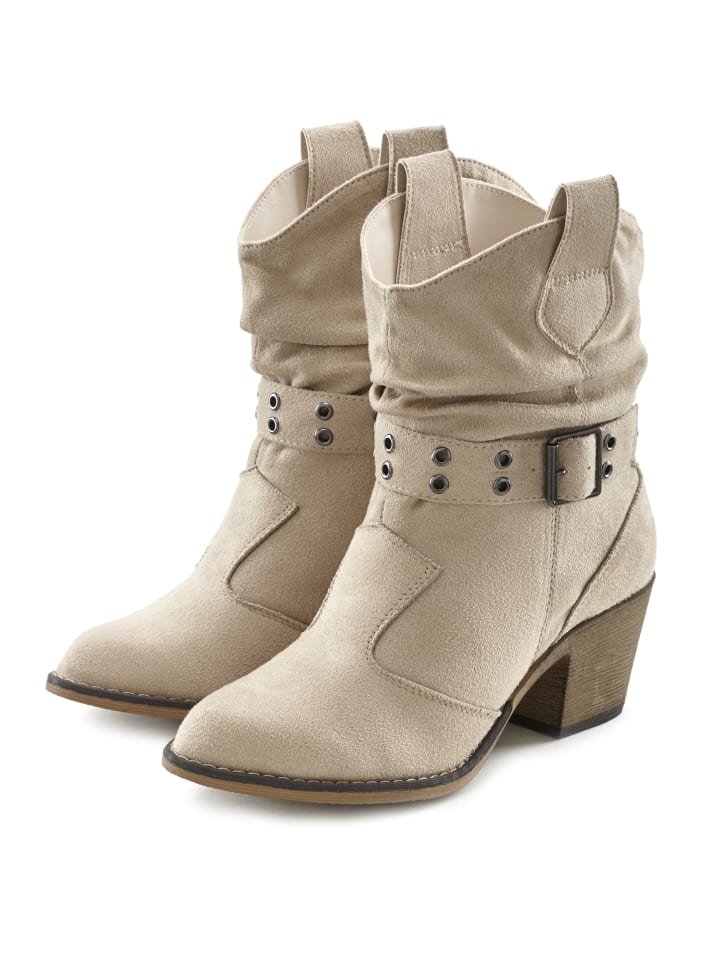 LASCANA Cowboy Stiefelette in beige günstig kaufen 42