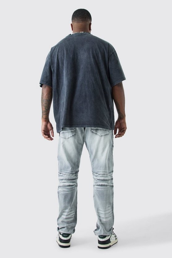 Plus gebleichte Skinny Stretch Jeans mit Rissen