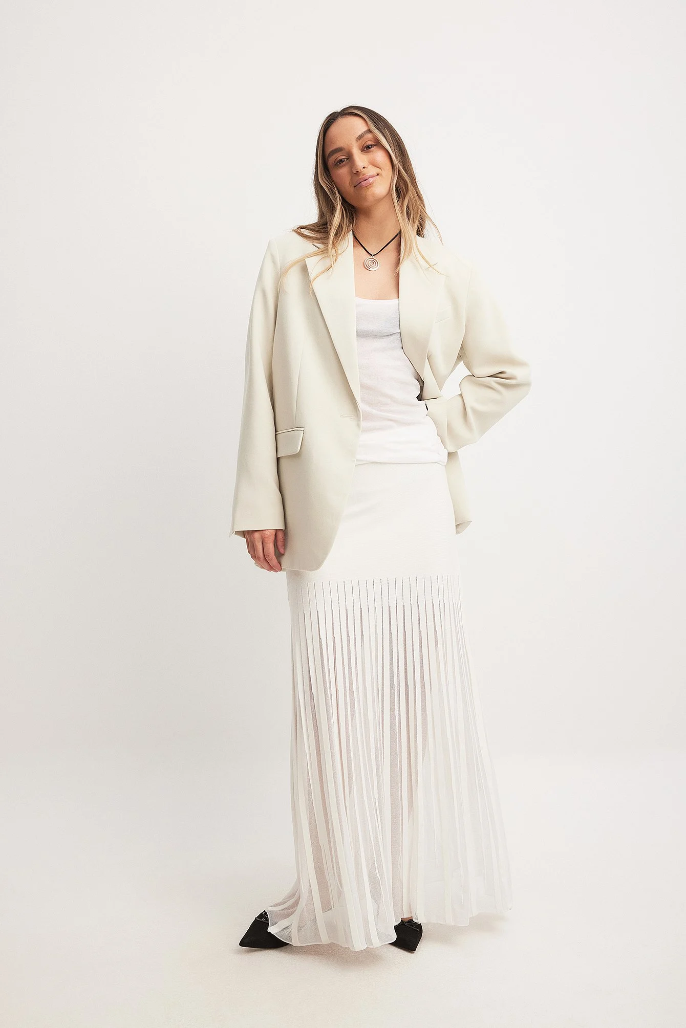 Oversize Maxi-Blazer mit einem Knopf