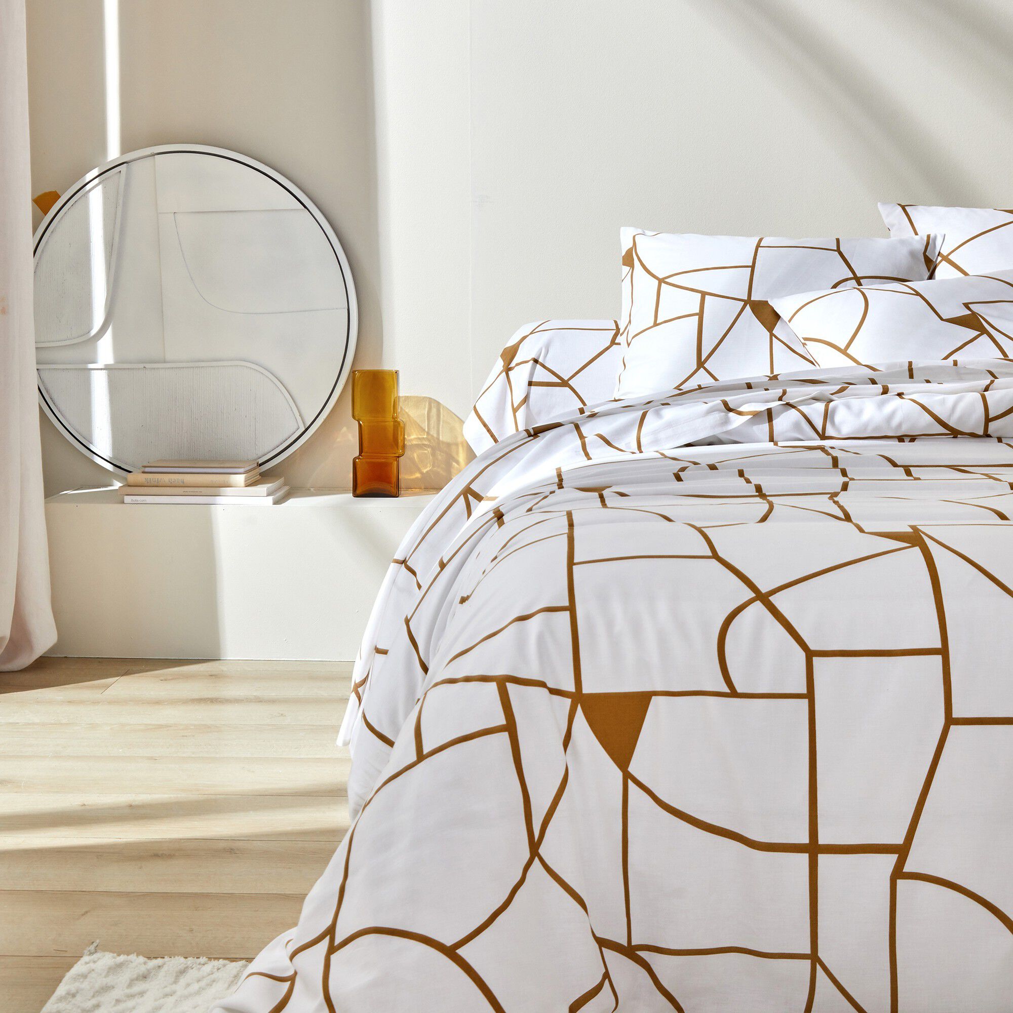 Linge de lit Geoffroy en coton à motifs graphiques