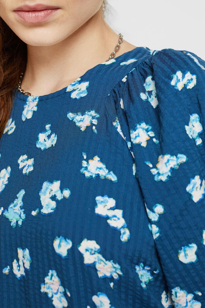 Bluse aus floralem Seersucker
