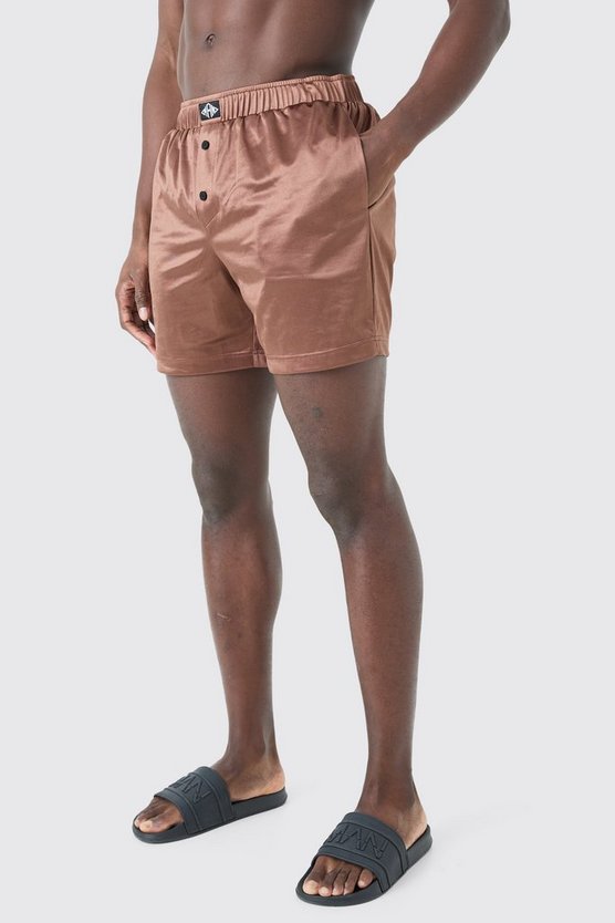 Mittellange Satin-Badehose