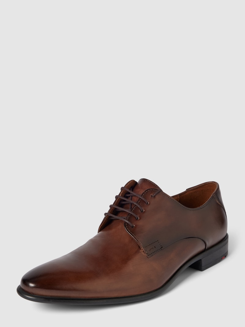 Derby-Schuhe aus Leder Modell 'NIK' in dunkelbraun