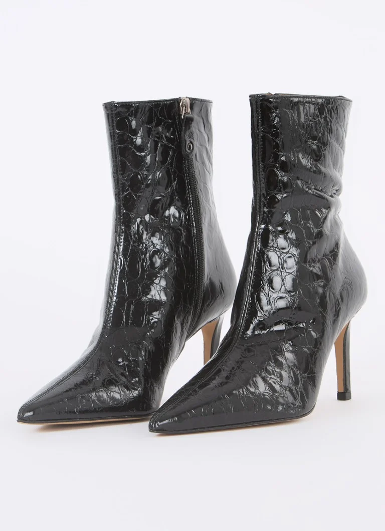 Toral Tamara leather ankle boot with crocodile texture