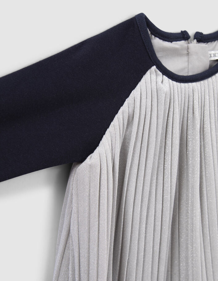 Robe argentée plissée bébé fille