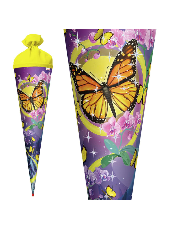 ROTH Schultüte groß Schmetterling 70 cm, Glitter in Bunt günstig kaufen onesize