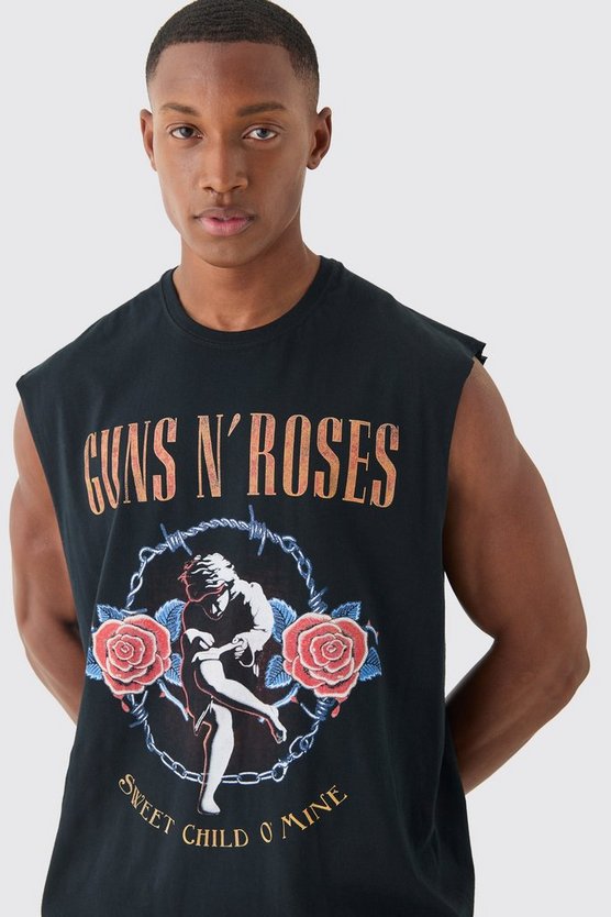 Oversize Tanktop mit Guns N Roses Print