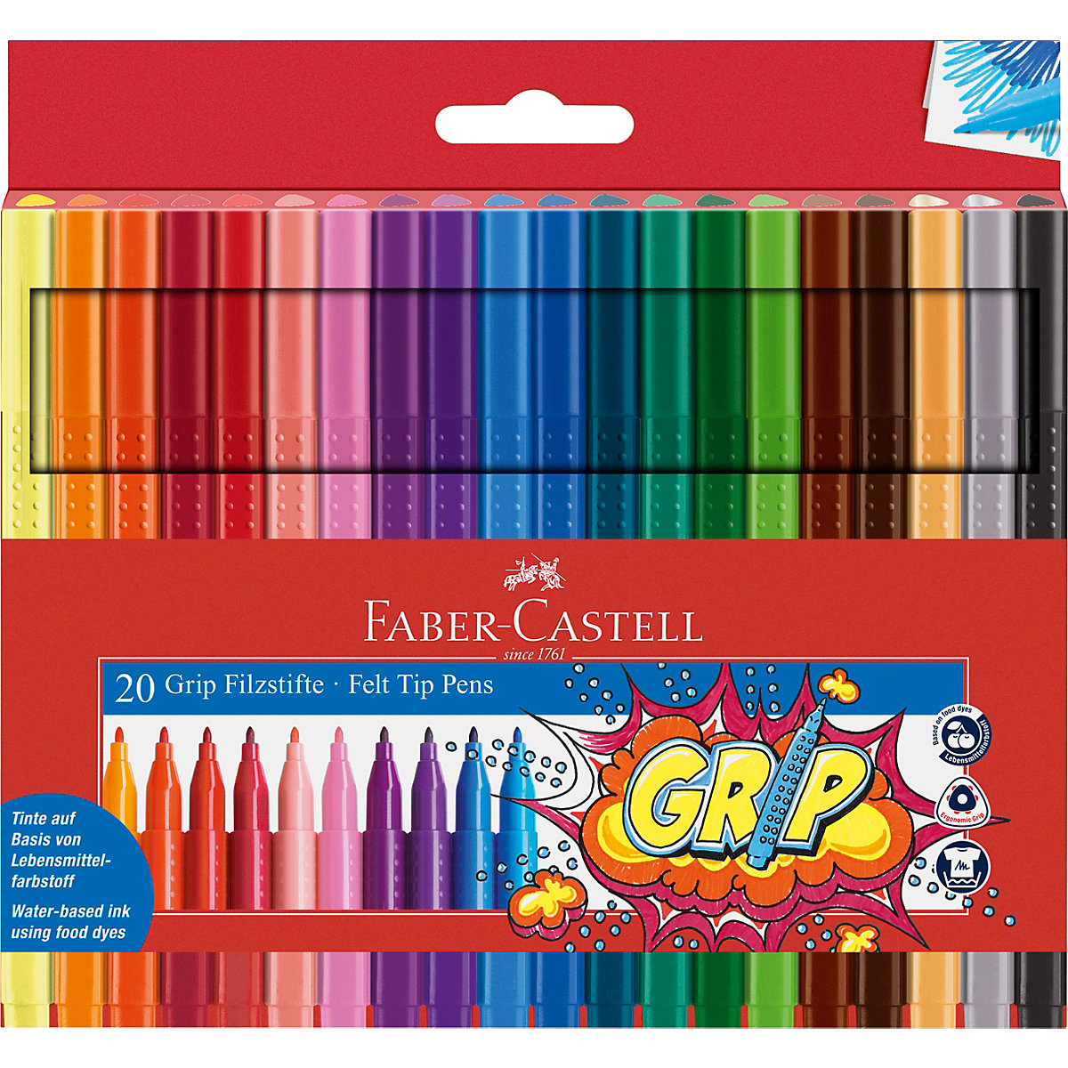 Filzstifte GRIP, 20 Farben