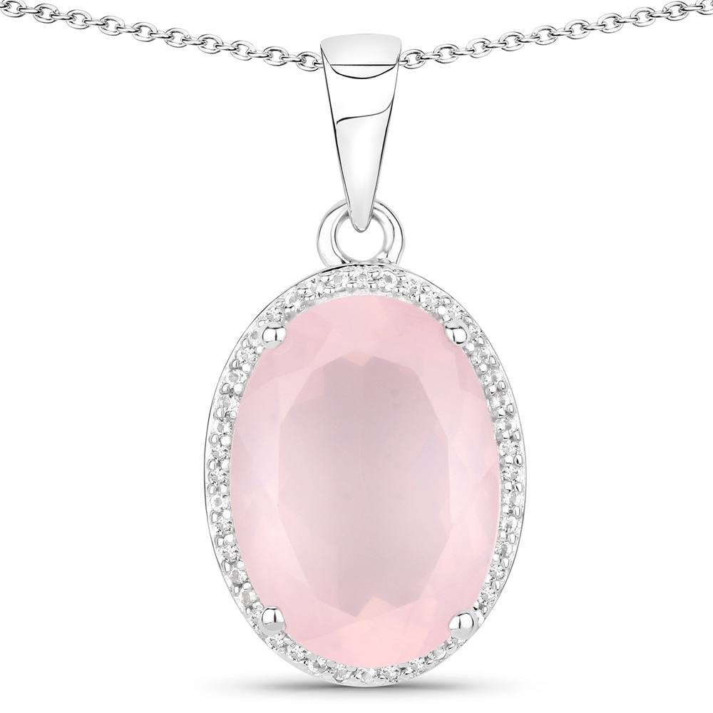Rafaela Donata Chaîne Argent sterling Quartz rose en Argent Bijoux