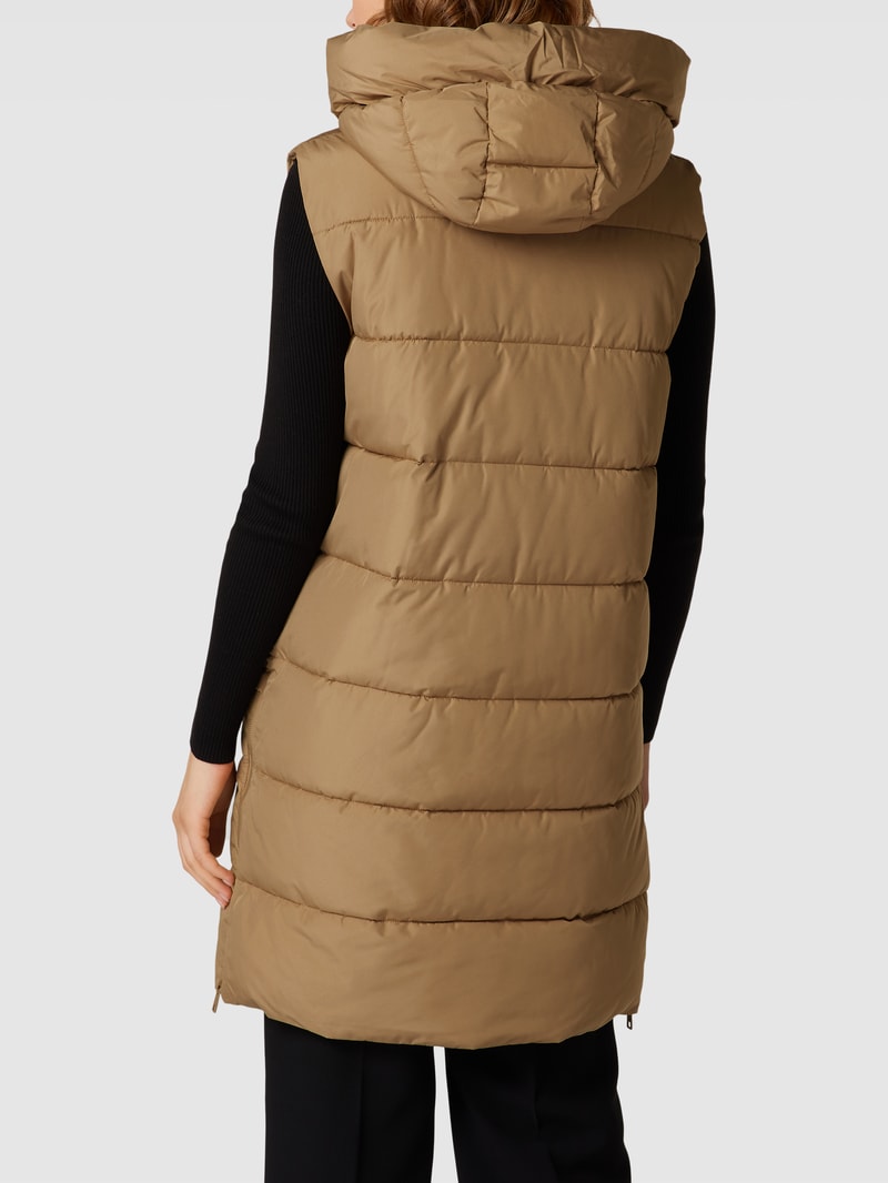 Steppweste mit Kapuze in beige