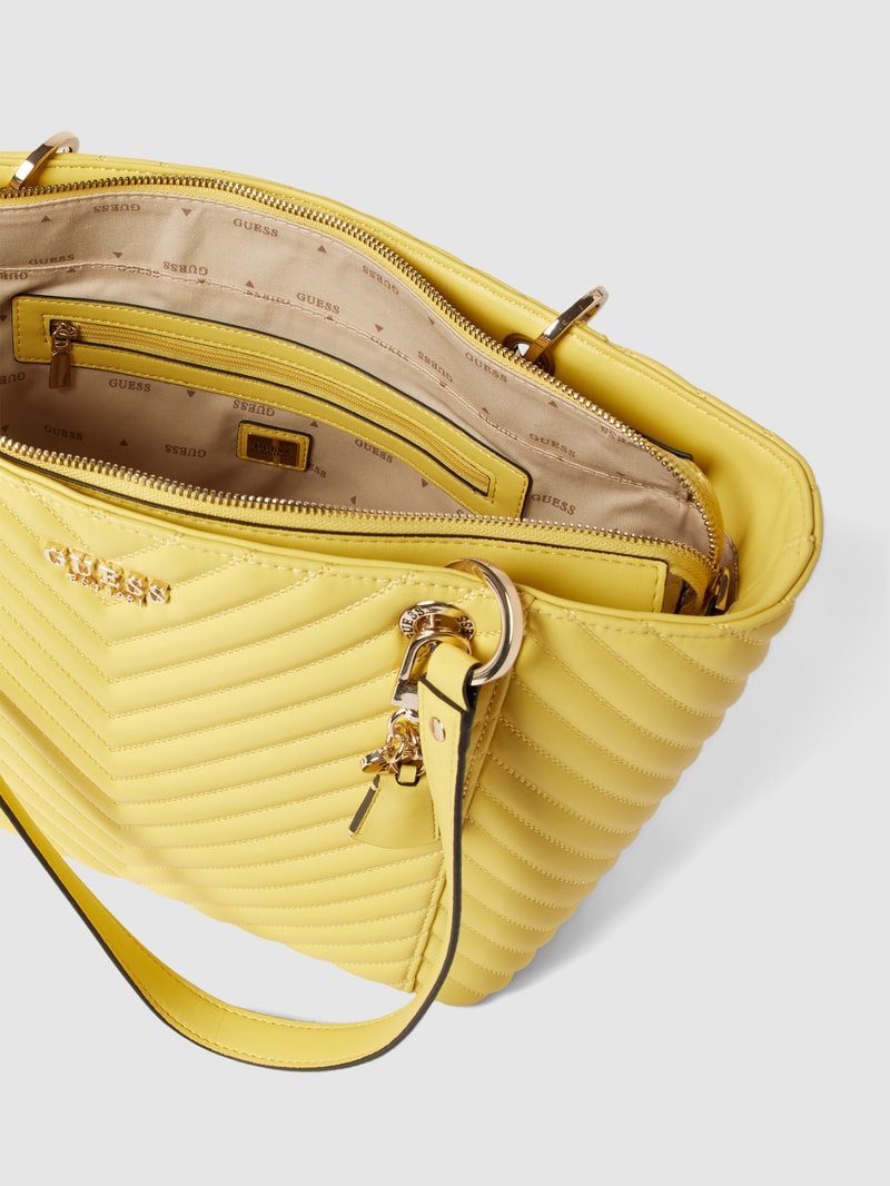 Handtasche mit Steppnähten Modell 'NOELLE' in gelb