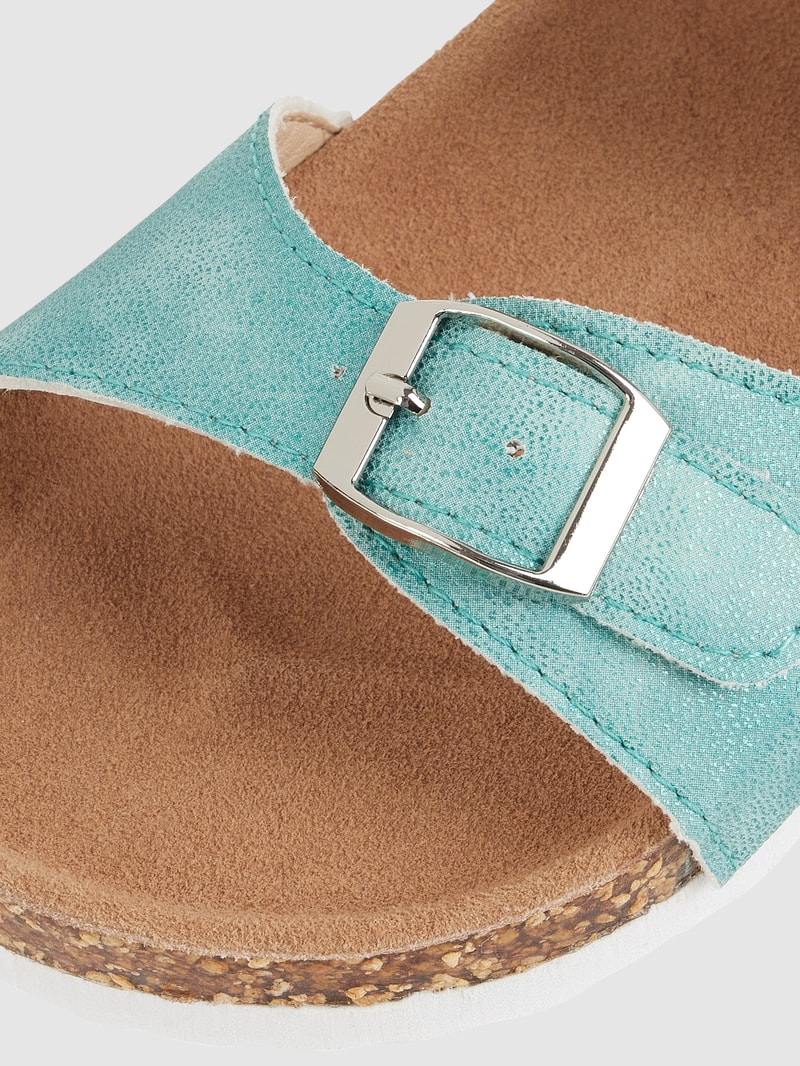 Sandalen mit floralem Muster in hellblau