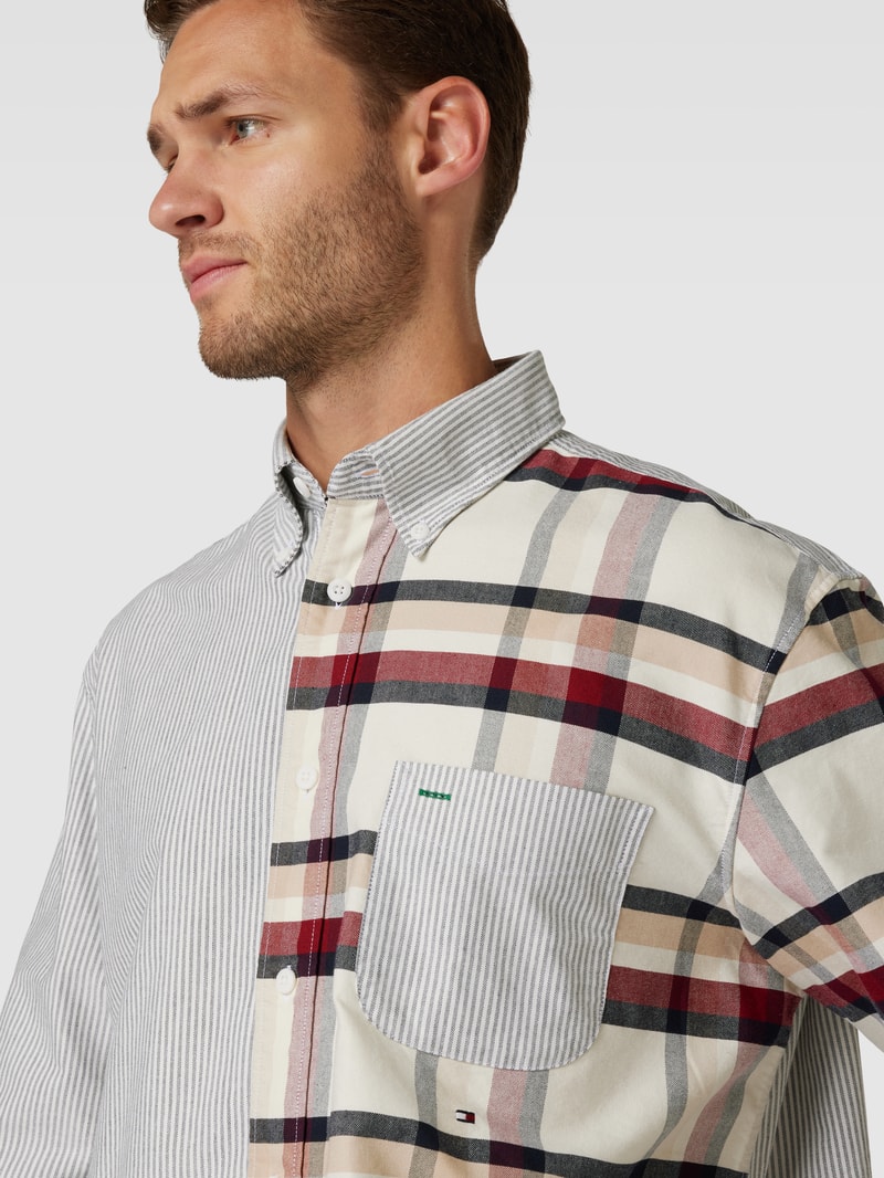 Freizeithemd mit Mustermix in offwhite