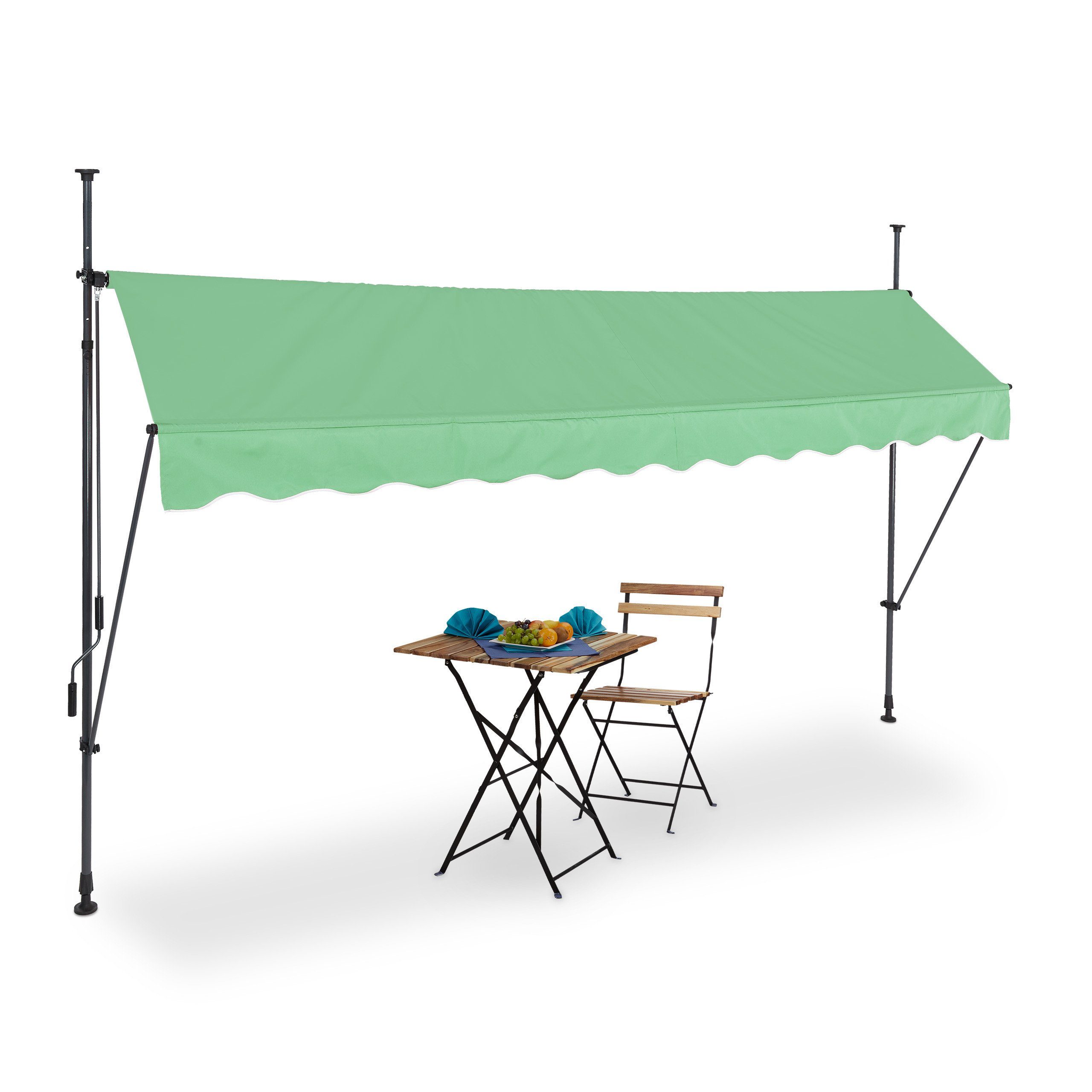 relaxdays Klemmmarkise Klemmmarkise für Balkon 350 x 120 cm
